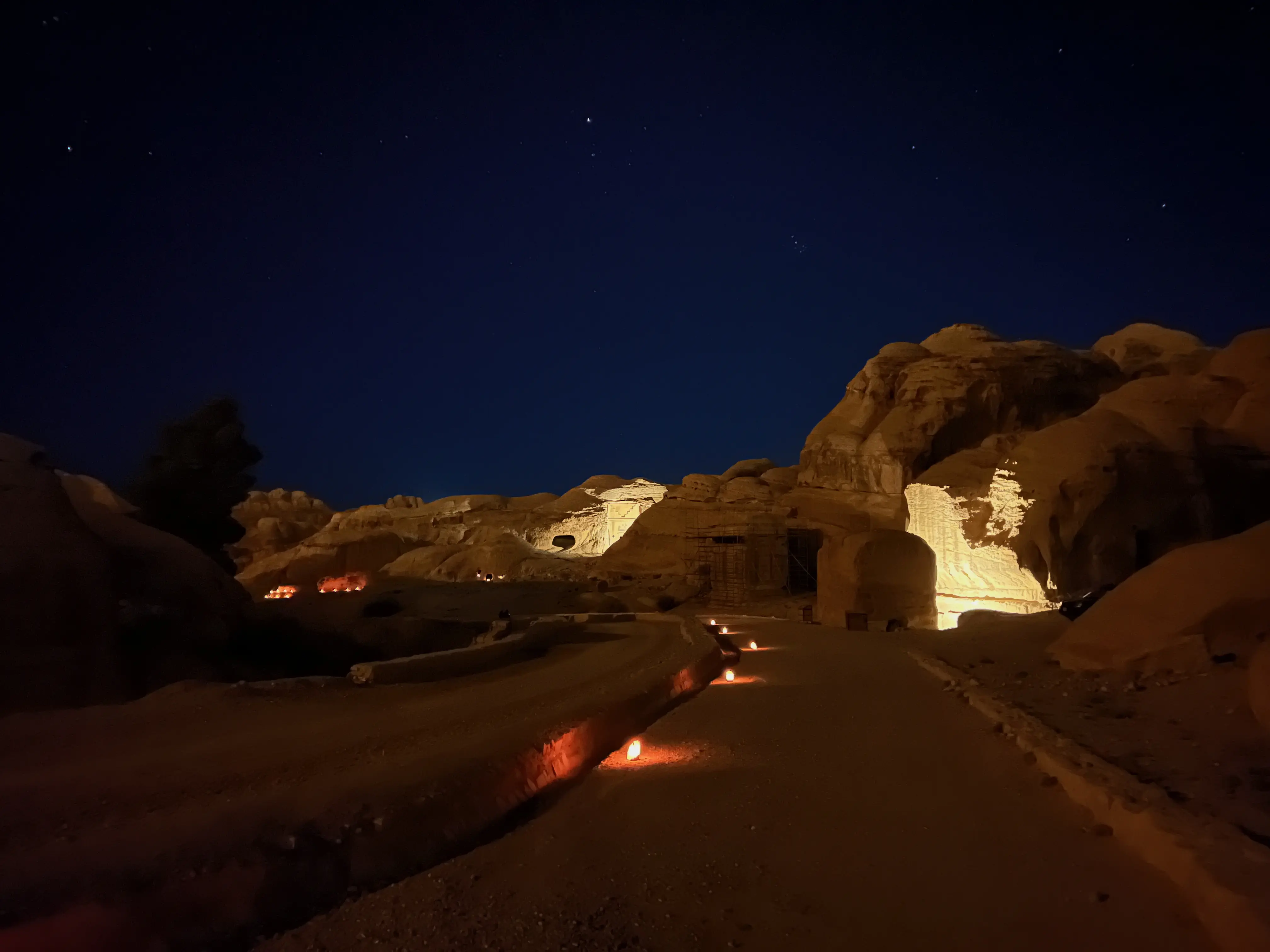 Walking to Petra at night