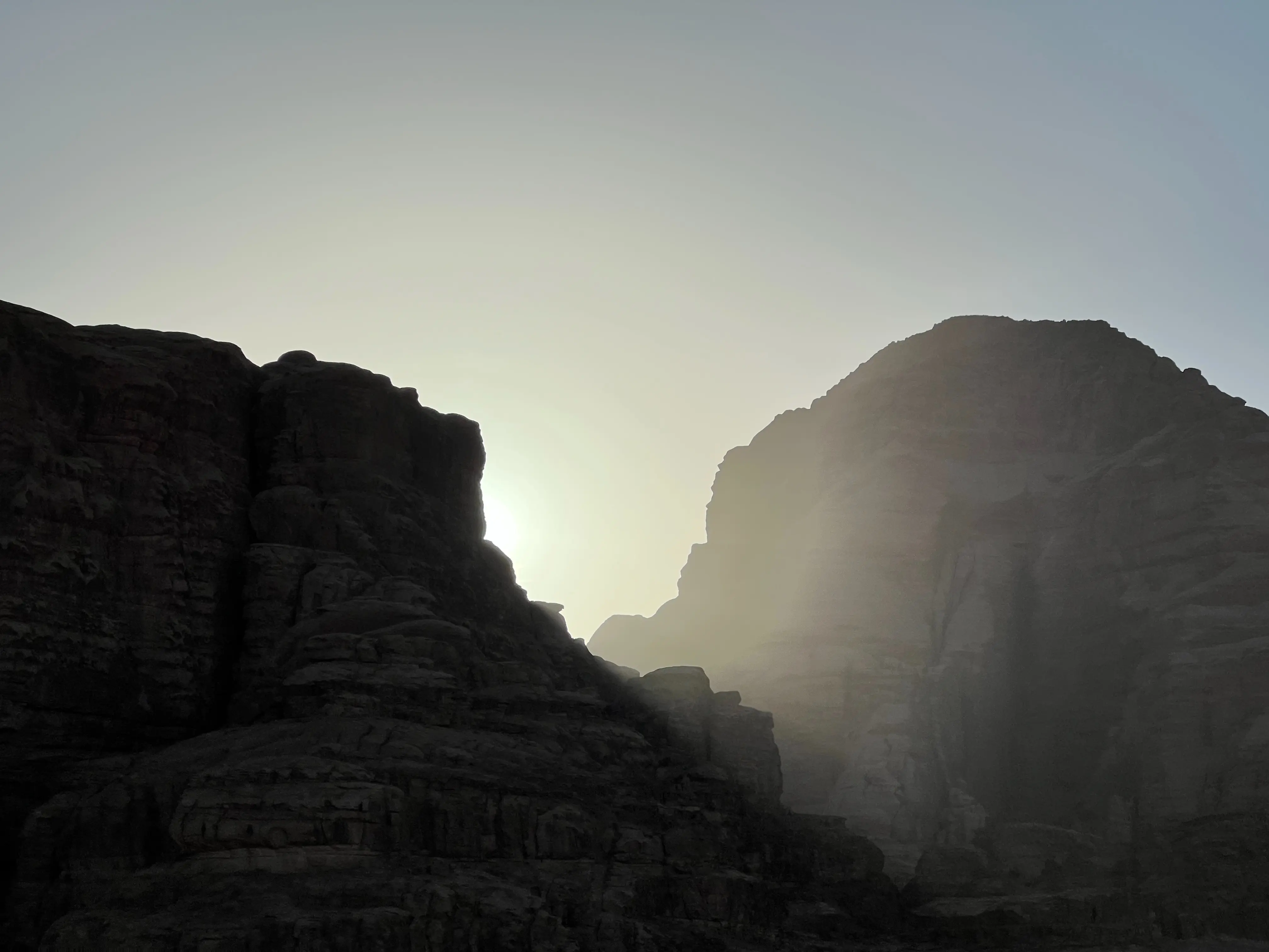 Sun setting over the desert